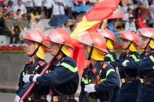 Lực lượng Cảnh sát PCCC trong diễu binh trong ngày truyền thống